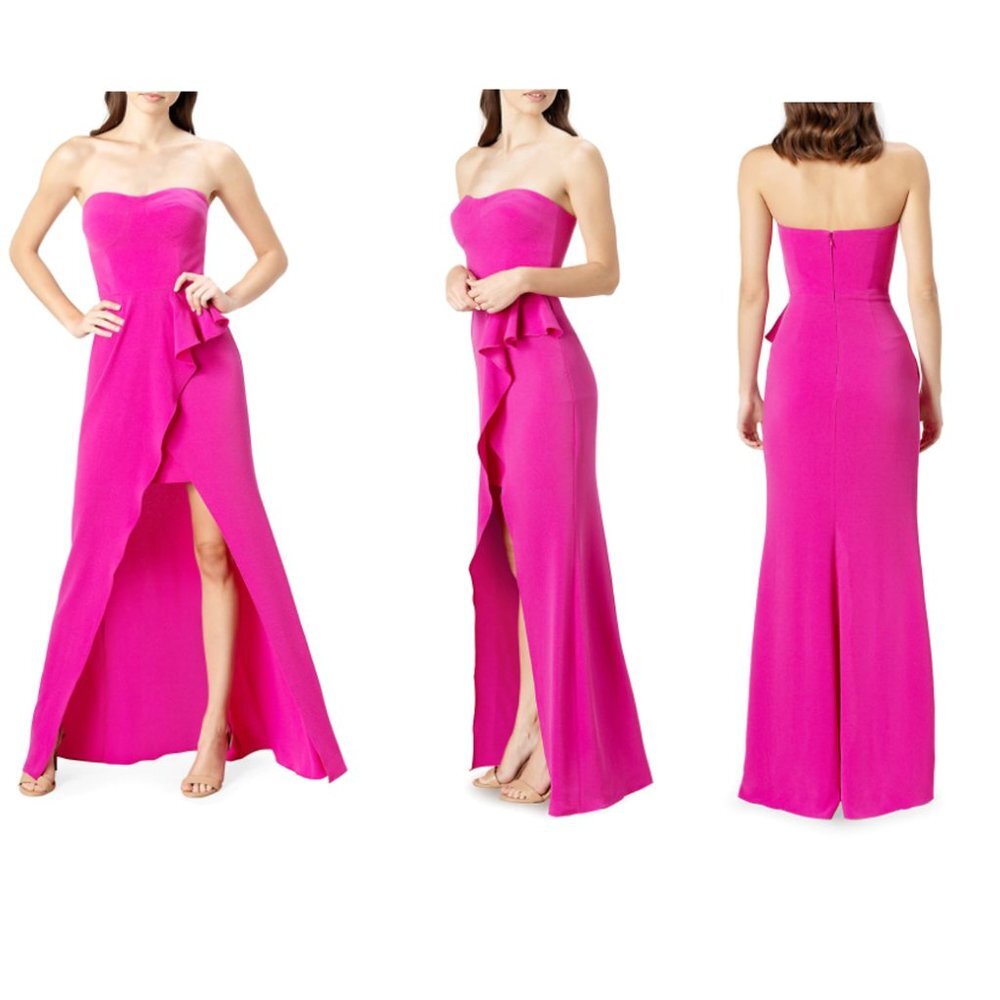 Dress The Population Kai Evening Gown - Pink Strapless Formal Dress  NWT